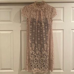 Diane Von Furstenberg lace dress with black slip